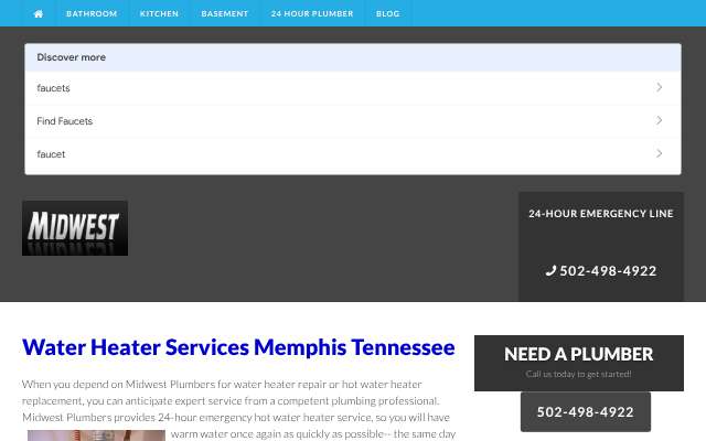 Midwest Plumbers (Memphis)'s page as the assistant saw it