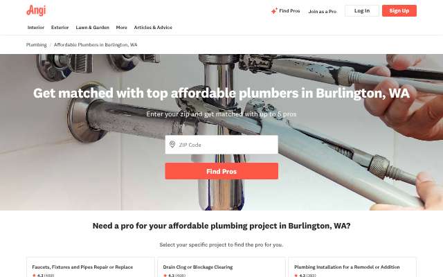 Roberts Plumbing's page as the assistant saw it