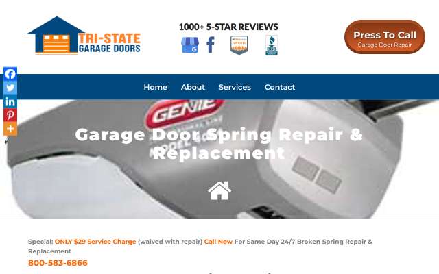 Tri-State Garage Door Services's page as the assistant saw it