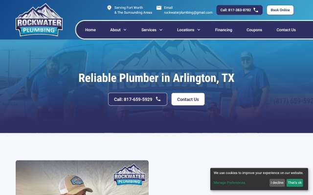 Rockwater Plumbing of Arlington's page as the assistant saw it