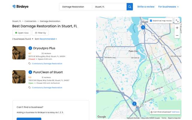 Page cited for PuroClean of Stuart