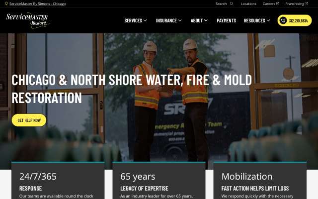 Page cited for ServiceMaster Restoration By Simons