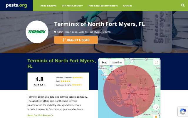 Page cited for Terminix North Fort Myers