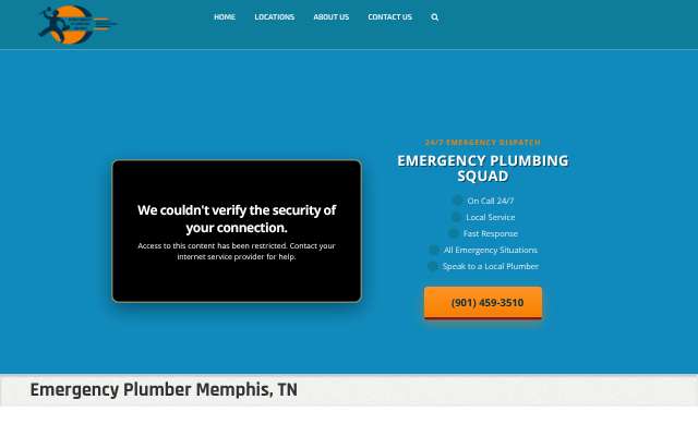 Emergency Plumbing Squad (Memphis)'s page as the assistant saw it