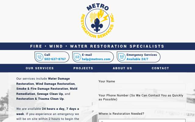 Page cited for Metro Restoration Services