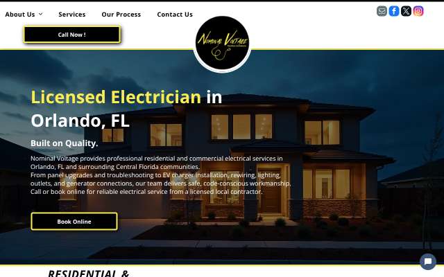 Nominal Voltage Contractors's page as the assistant saw it