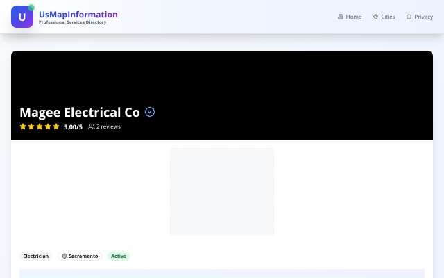 Magee Electrical Co's page as the assistant saw it