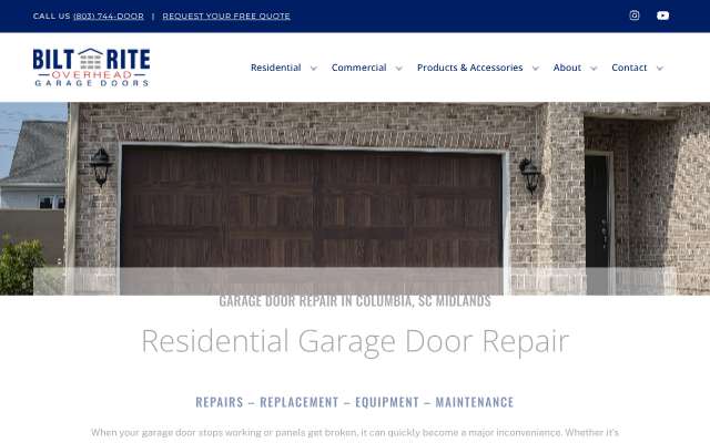 Page cited for Bilt Rite Overhead Garage Doors