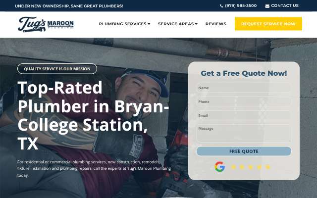 Tug's Maroon Plumbing's page as the assistant saw it