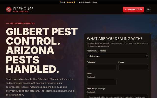 Page cited for Firehouse Pest Control Services