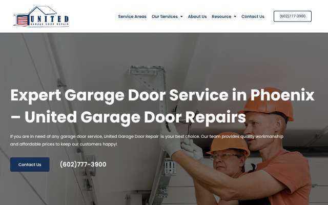 United Garage Door Repair's page as the assistant saw it