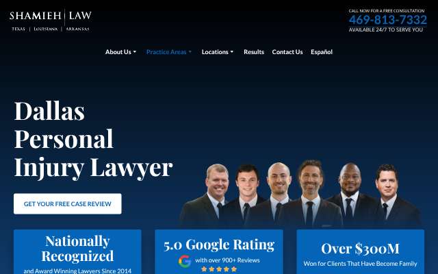 Shamieh Law's page as the assistant saw it