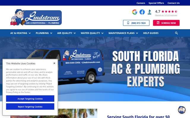 Lindstrom Air Conditioning & Plumbing's page as the assistant saw it