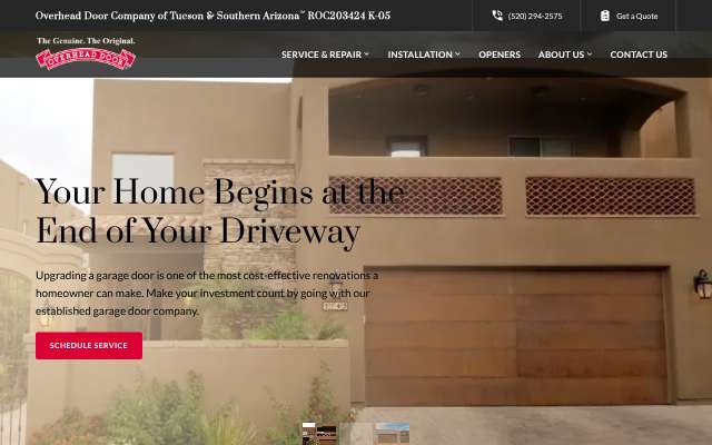 Page cited for Overhead Door Company of Tucson & Southern Arizona