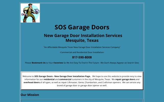 Page cited for SOS Garage Doors