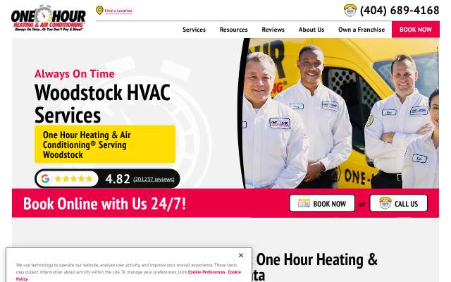One Hour Heating & Air Conditioning of North Atlanta's page as the assistant saw it