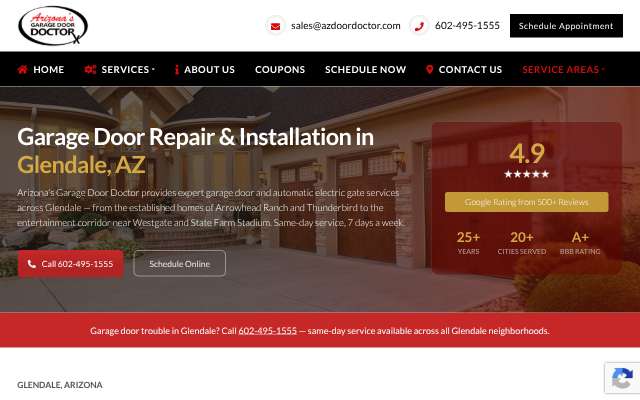 Page cited for Arizona's Garage Door Doctor