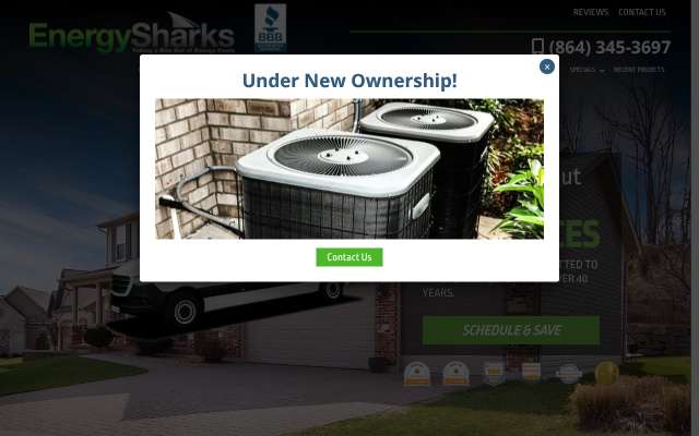Energy Sharks Heating & Air's page as the assistant saw it