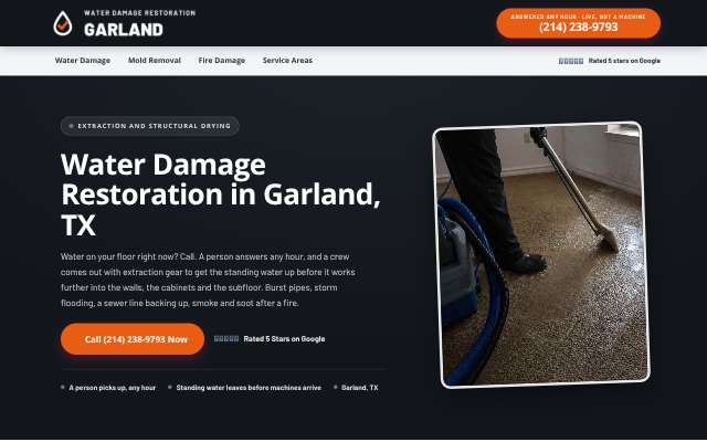 Page cited for Water Damage Restoration Garland