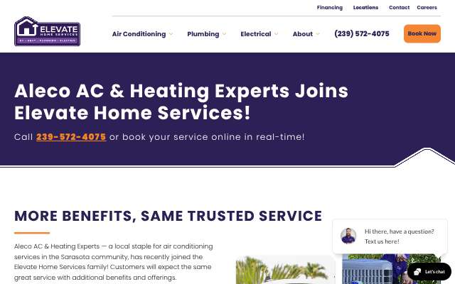 ALECO AC & Heating Experts's page as the assistant saw it