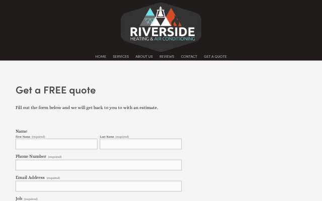 Riverside Heating and Air Conditioning's page as the assistant saw it