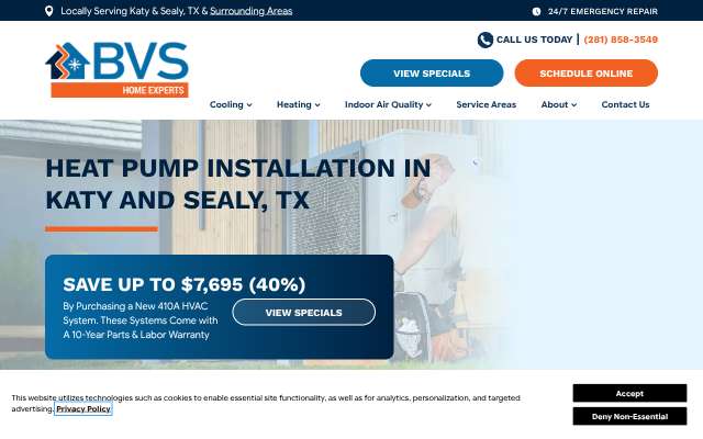BVS Home Experts's page as the assistant saw it