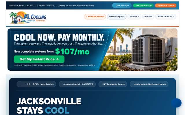 FL Cooling's page as the assistant saw it