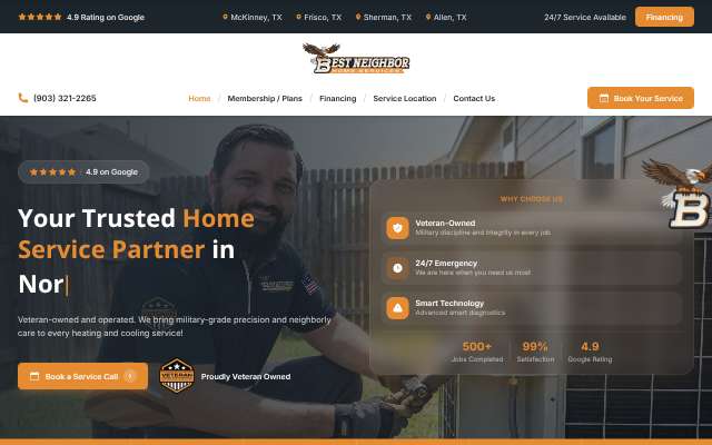 Best Neighbor Home Services's page as the assistant saw it