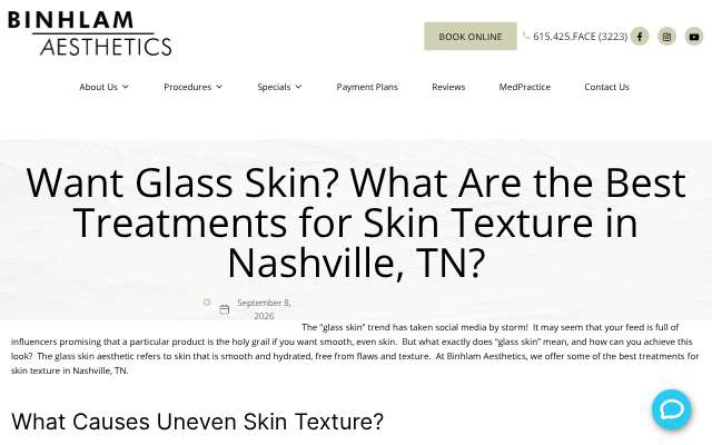 Binhlam Aesthetics's page as the assistant saw it