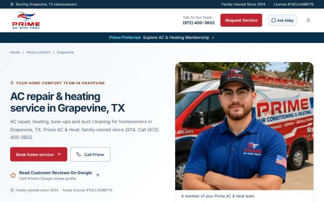 Prime AC & Heat's page as the assistant saw it