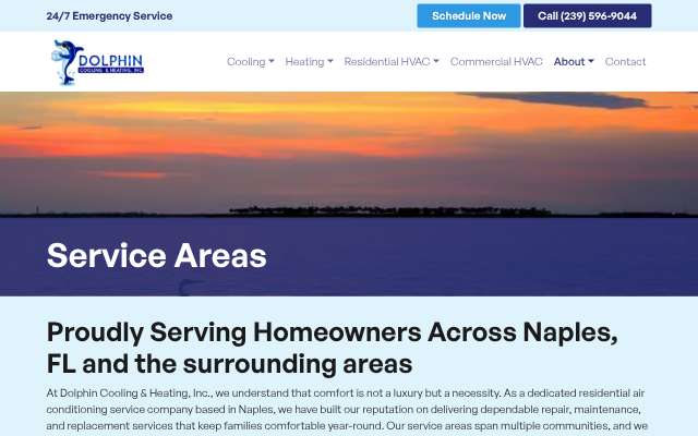 Dolphin Cooling & Heating, Inc.'s page as the assistant saw it