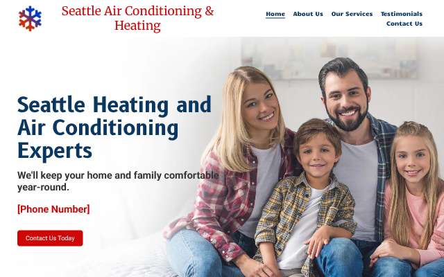Seattle Air Conditioning & Heating's page as the assistant saw it
