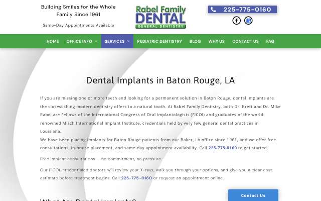 Page cited for Rabel Family Dentistry