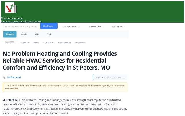 Page cited for No Problem Heating and Cooling