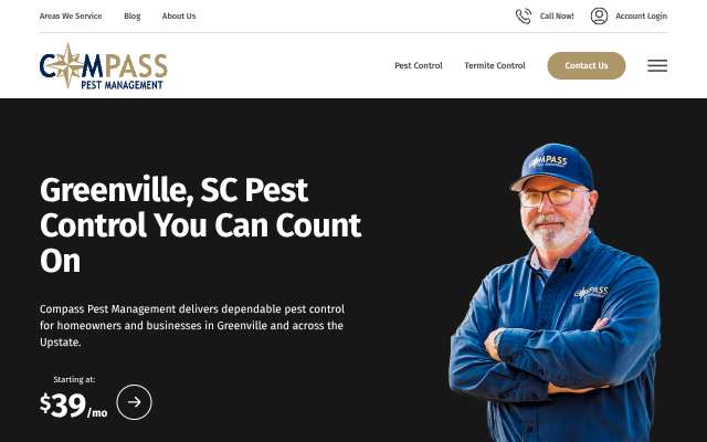Compass Pest Management's page as the assistant saw it