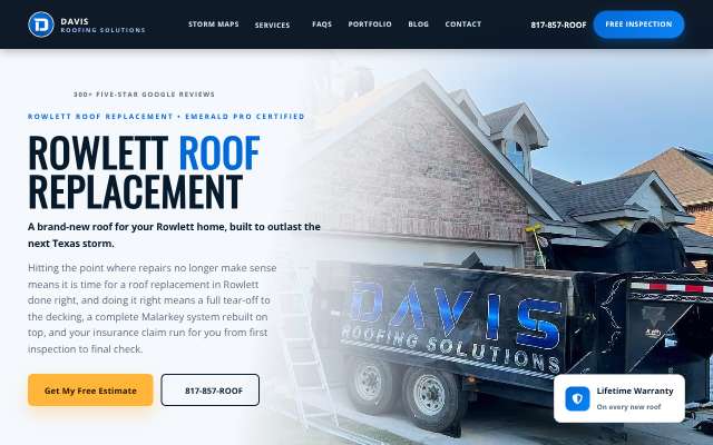 Page cited for Davis Roofing Solutions