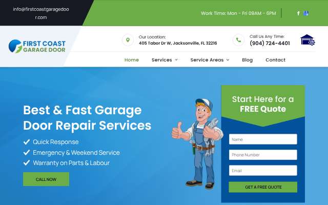 Page cited for First Coast Garage Door