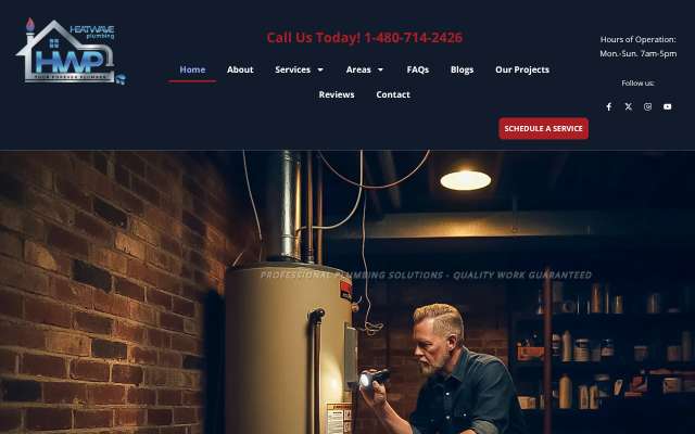 Heatwave Water Heater Service's page as the assistant saw it