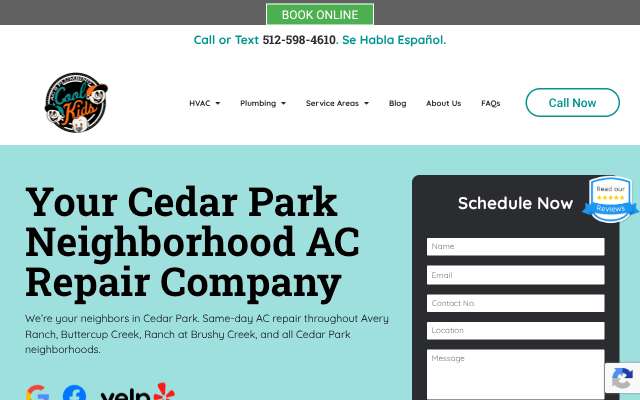 Cool Kids AC's page as the assistant saw it