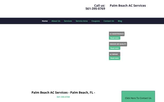 Palm Beach AC Services's page as the assistant saw it
