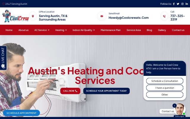 The Cool Crew (Cool Crew ATX)'s page as the assistant saw it