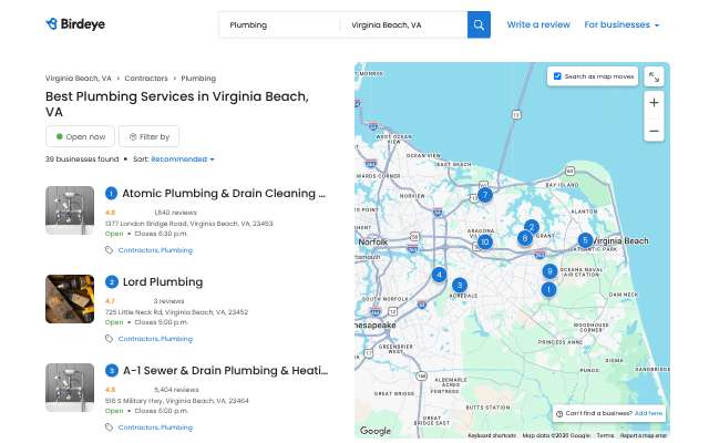 Page cited for A-1 Sewer & Drain Plumbing & Heating