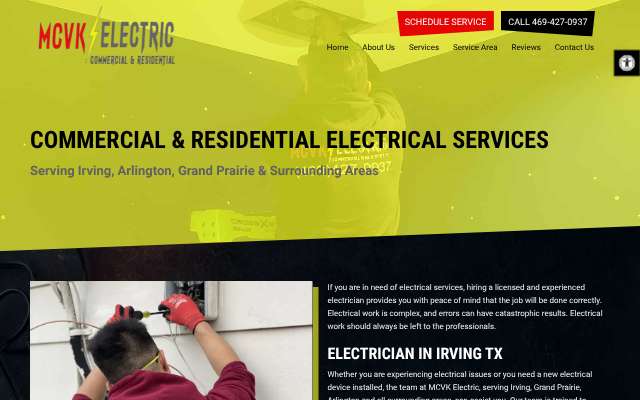 MCVK Electric's page as the assistant saw it