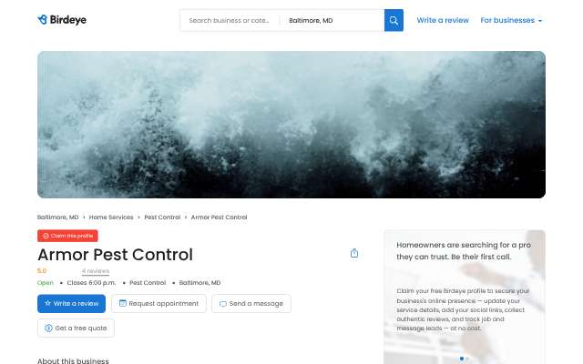 Page cited for Armor Pest Control