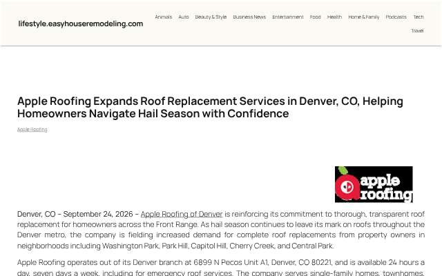 Page cited for Apple Roofing