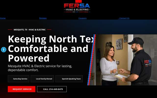 Fersa HVAC Heating & Air Conditioning's page as the assistant saw it