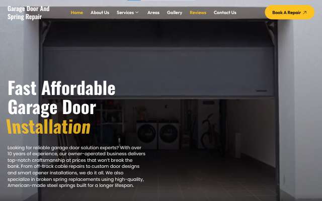 Garage Door and Spring Repair's page as the assistant saw it