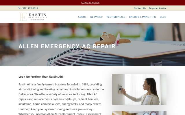 Eastin Air's page as the assistant saw it