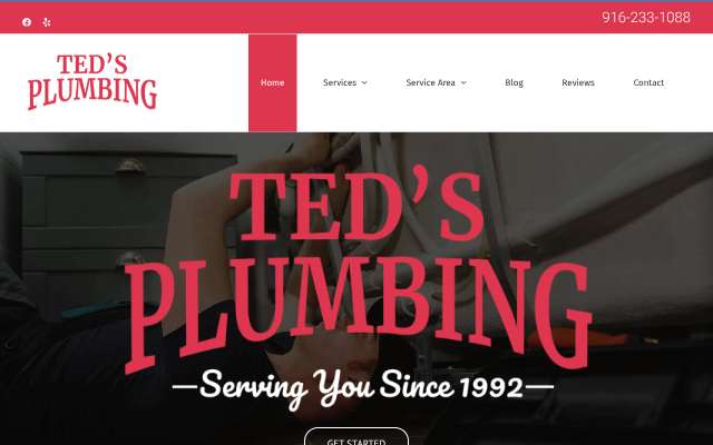 Ted's Plumbing's page as the assistant saw it