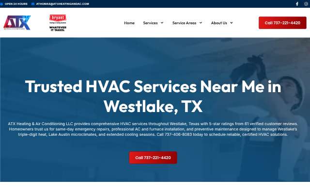 ATX Heating & Air Conditioning LLC's page as the assistant saw it